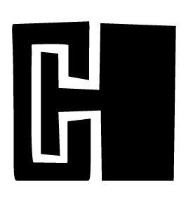 Black graphic monogram with letters C and H