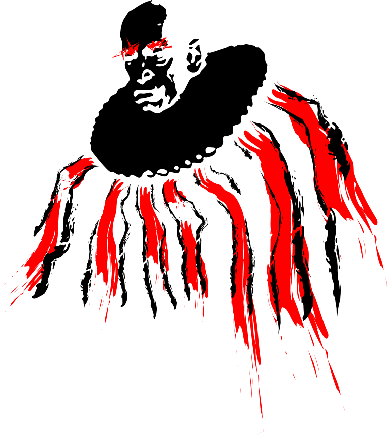 Abstract illustration of clown figure