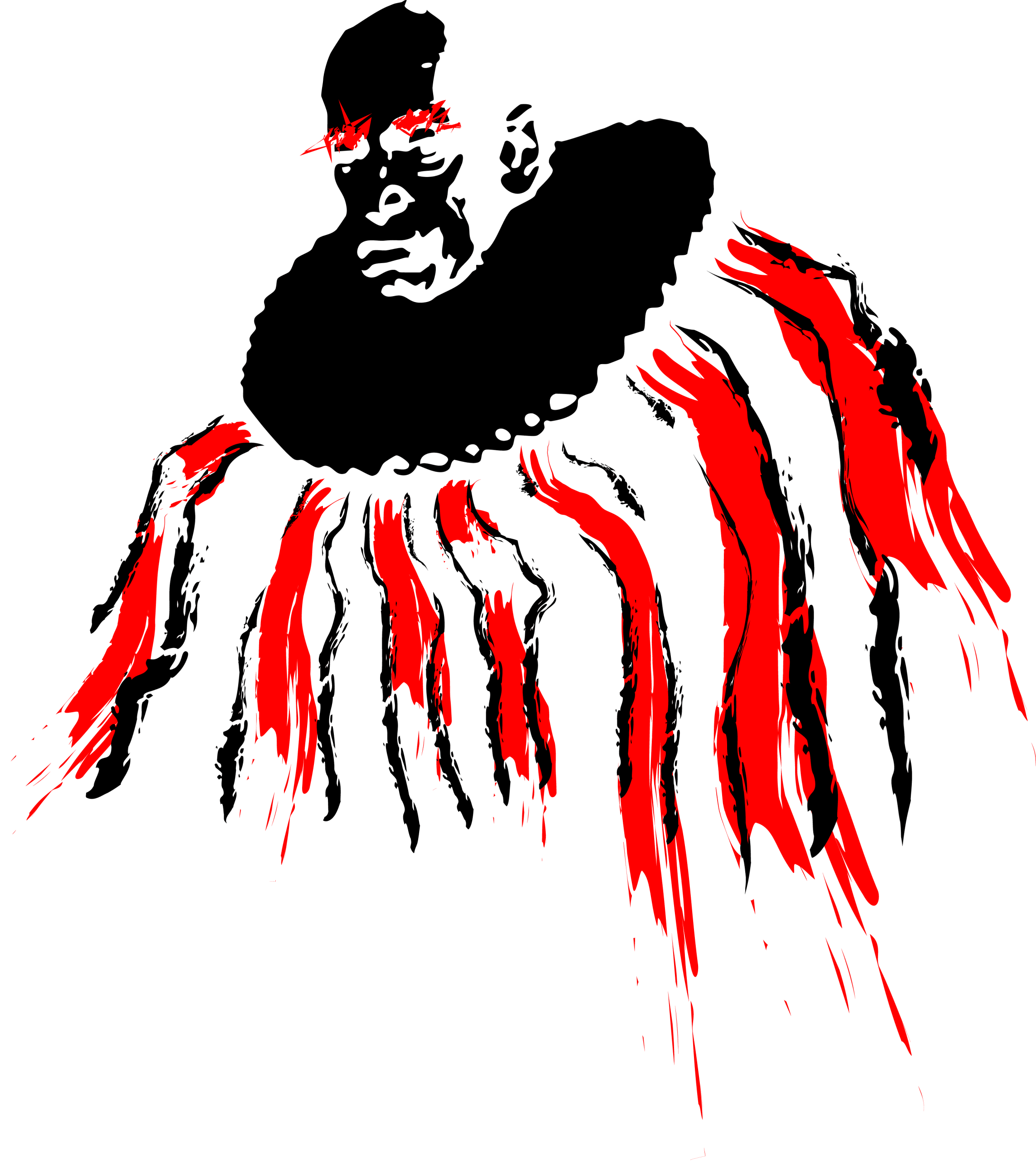 Abstract illustration of clown figure