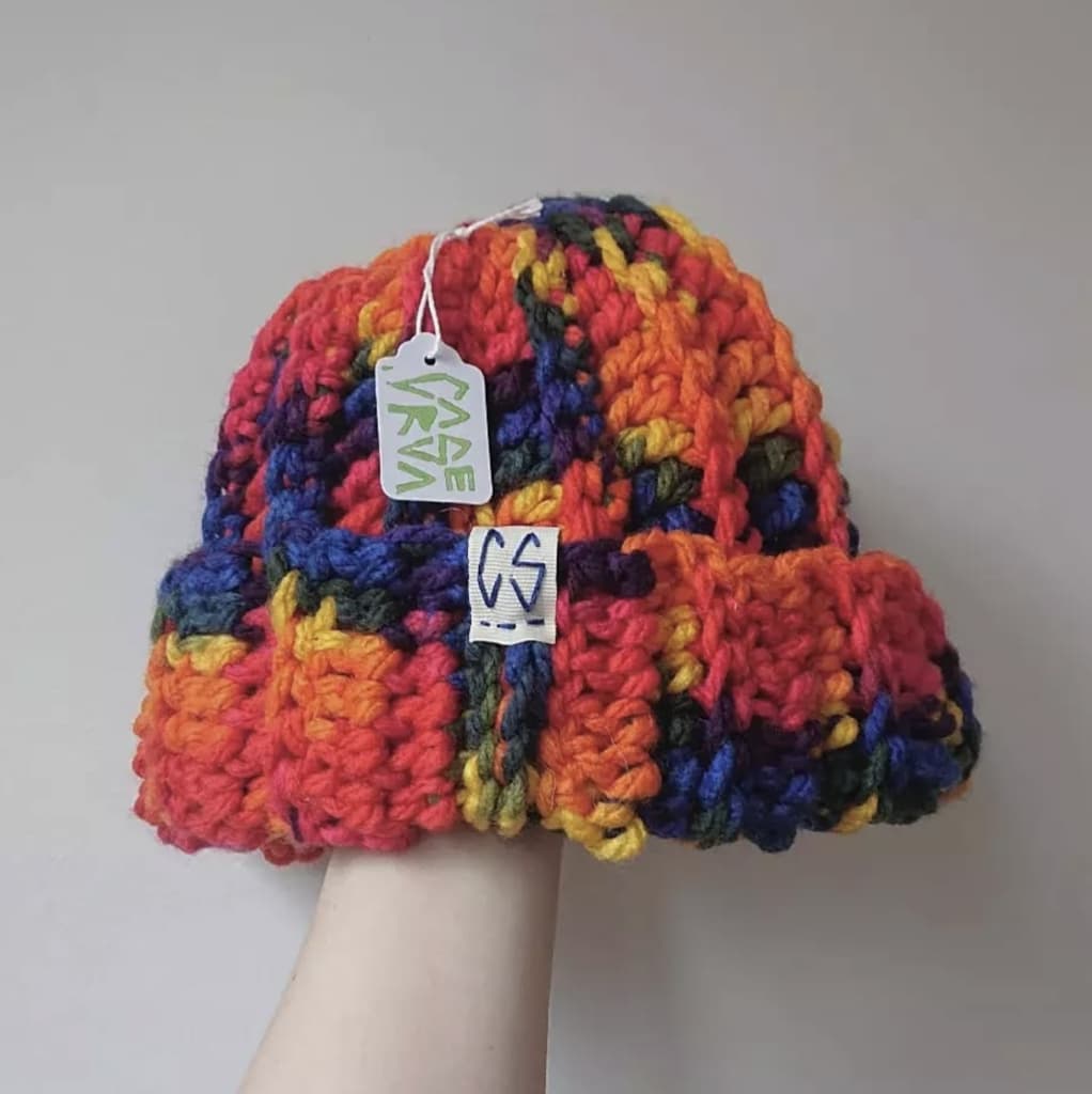 Rainbow knit toque with Carsea Logo
