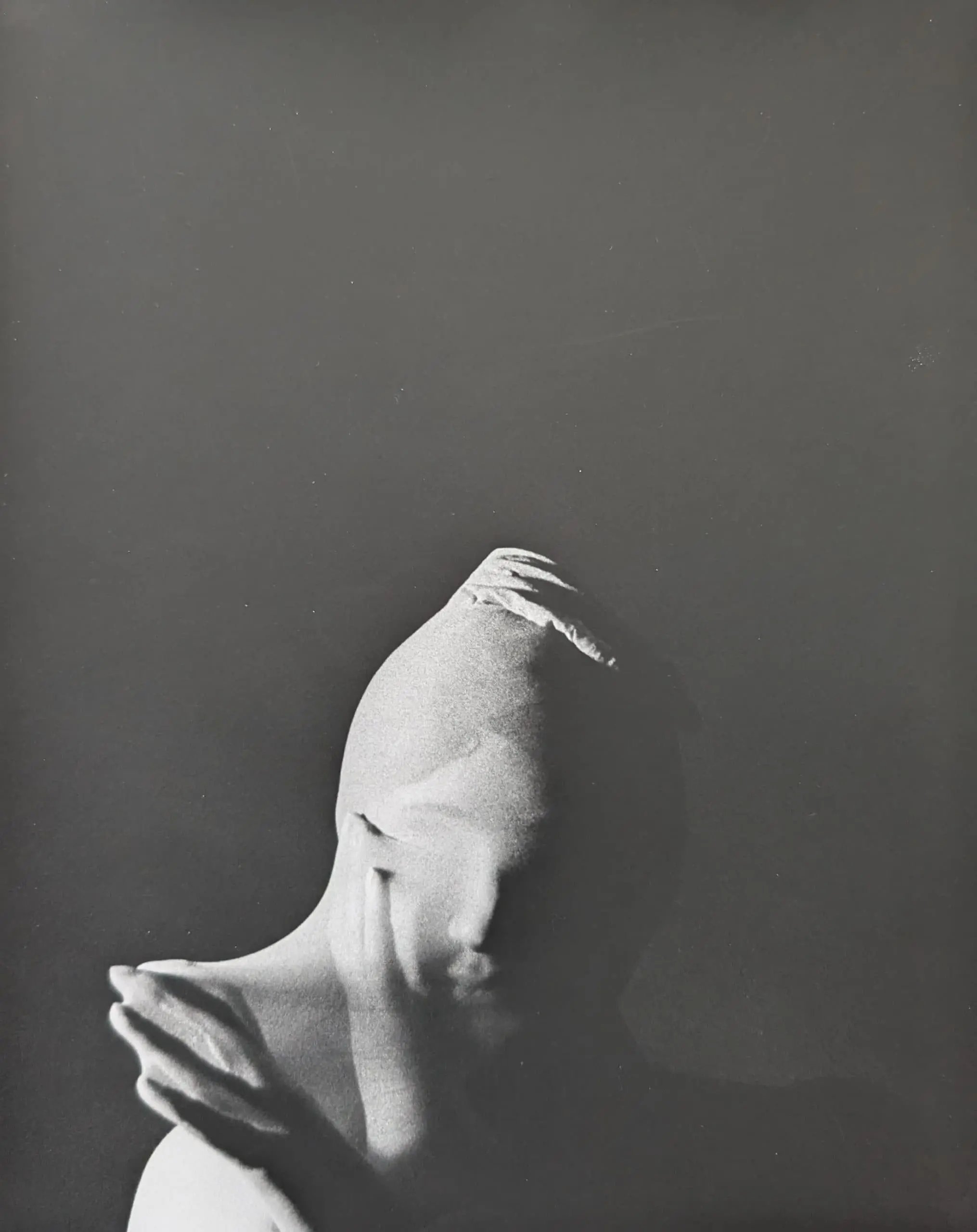 Black and white photo of anonymous person