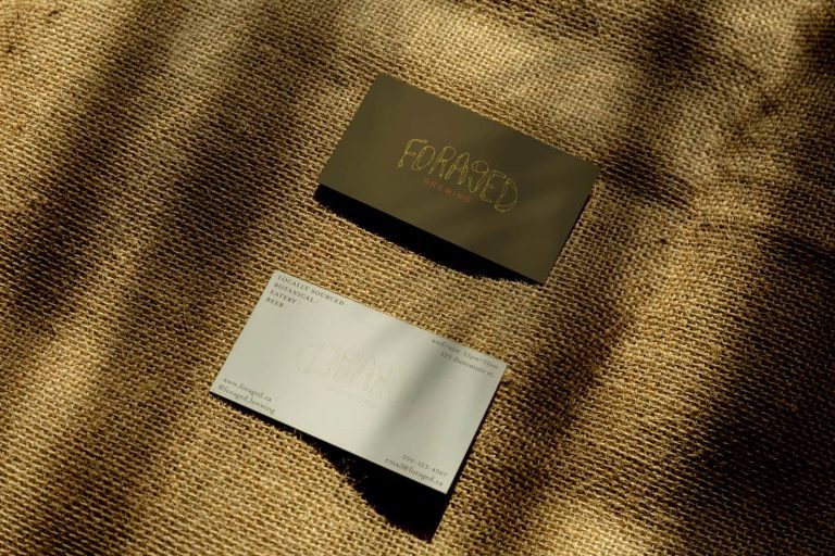 Mock up of foraged brewing business card