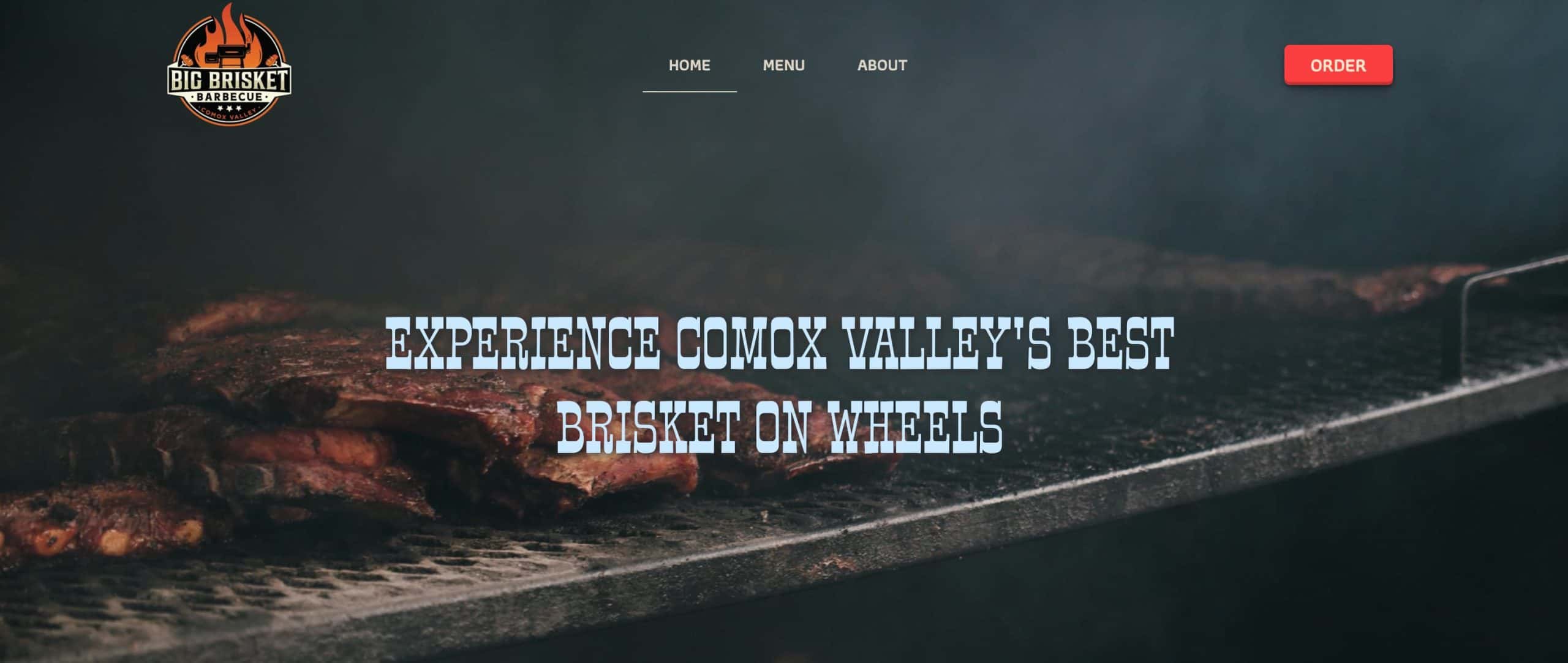 Homepage screenshot of Big Brisket BBQ website