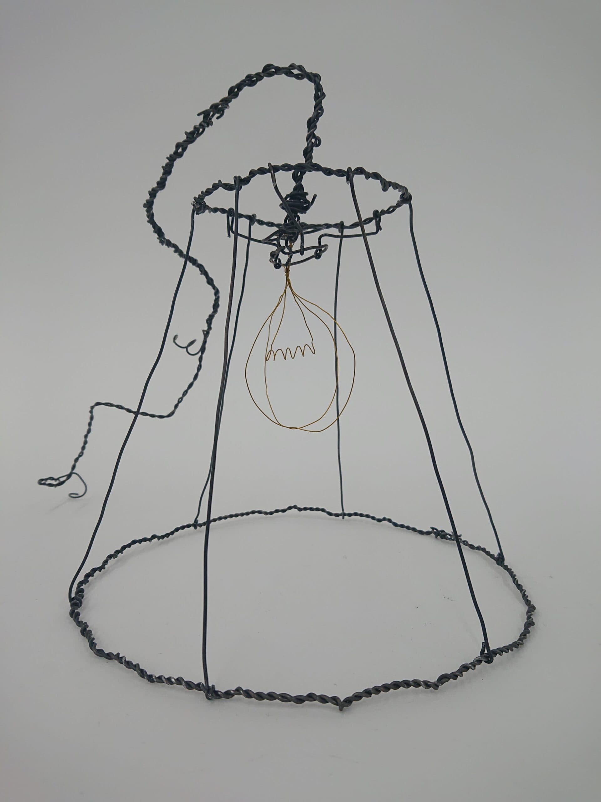 Wire sculpture of lamp shade
